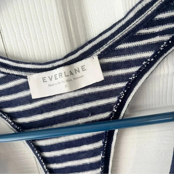 Everlane Blue and White Striped Racerback Linen Tank Top Dress Size Small - Picture 3 of 8